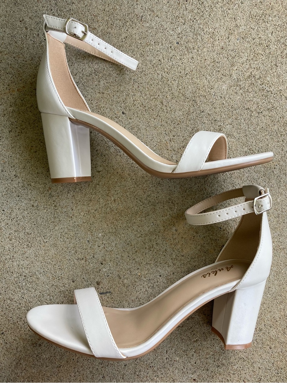 Ankis Ankle-Strap Block Heel Sandals - White Size 7.5